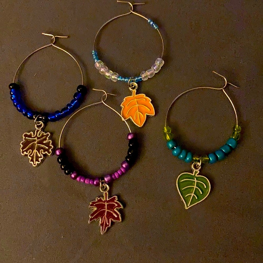 Fall Leaves Wine Glass Charms